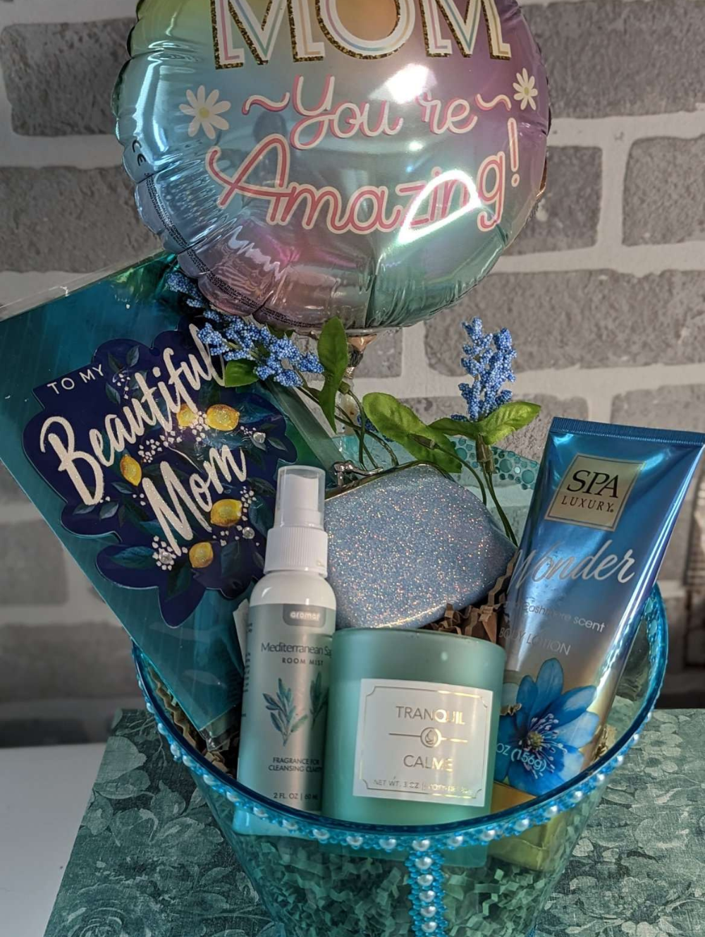 Custom Sky Blue Basket