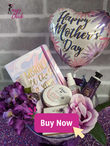 Custom Get Well Basket/Mothers Day With Balloon (Purple)