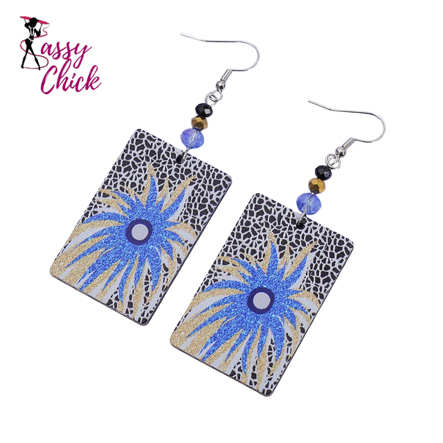 Cactus Leaf Flower Acrylic Women's Earrings Sassy Chick Logo