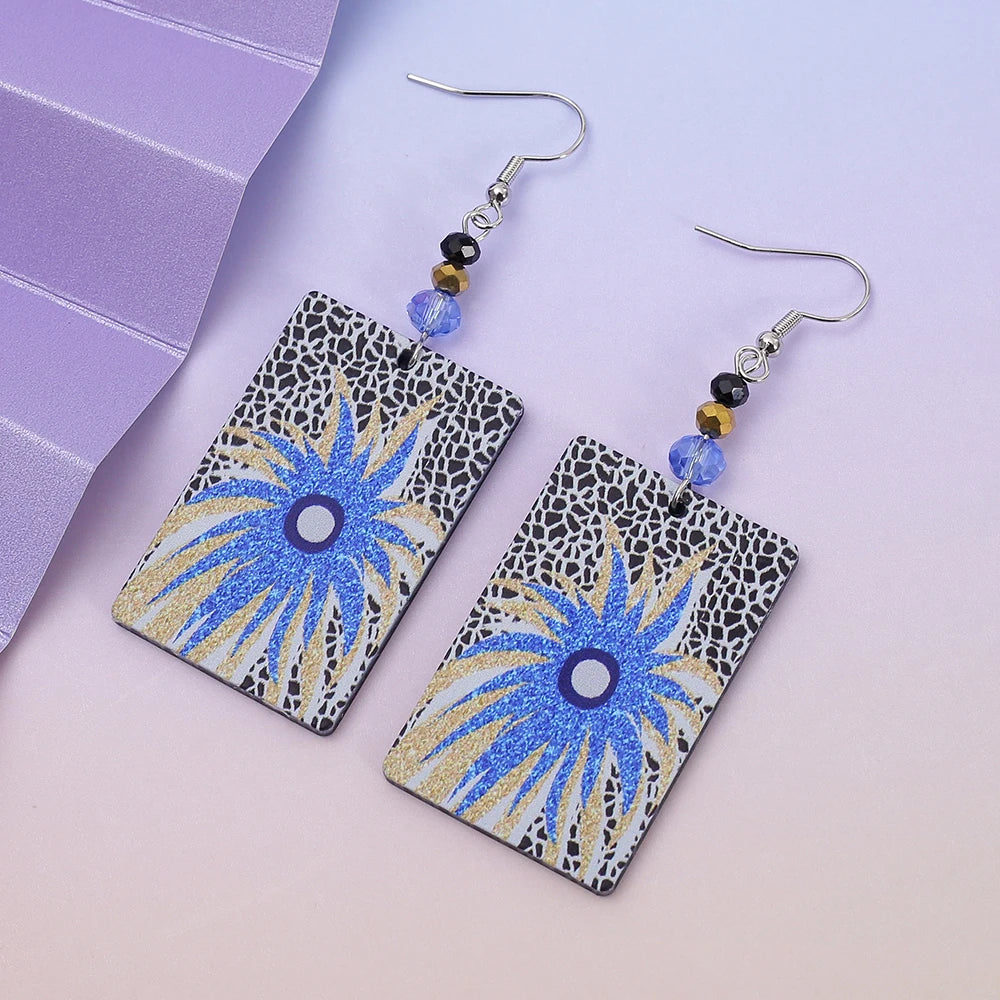 Cactus Leaf Flower Acrylic Women's Earrings