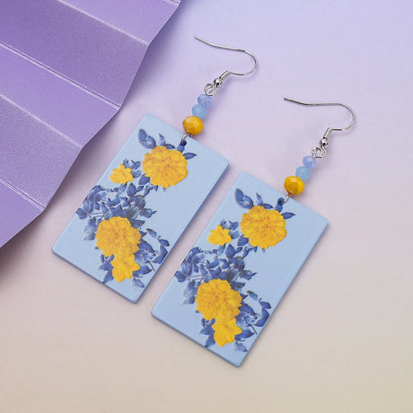 Cactus Leaf Flower Acrylic Women's Earrings