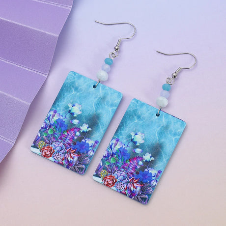 Cactus Leaf Flower Acrylic Women's Earrings