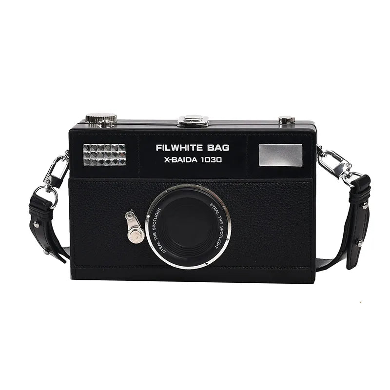 Camera Retro Shaped PU Box Unisex Crossbody Bag