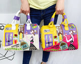 Model holding Candy Color Cartoons Style Crossbody Shoulder Bag