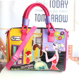 Pink Candy Color Cartoons Style Crossbody Shoulder Bag