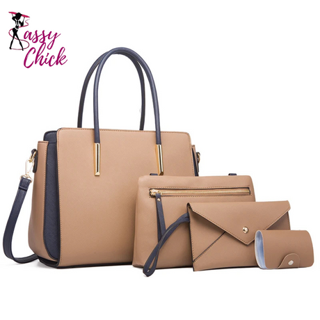 Candy Color Leather Handbag Sassy Chick Logo