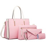 Pink Candy Color Leather Handbag