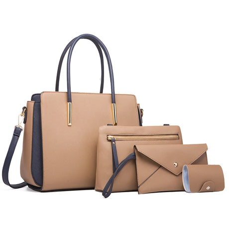 Brown Candy Color Leather Handbag