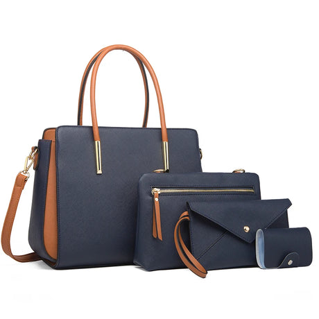 Grey Candy Color Leather Handbag