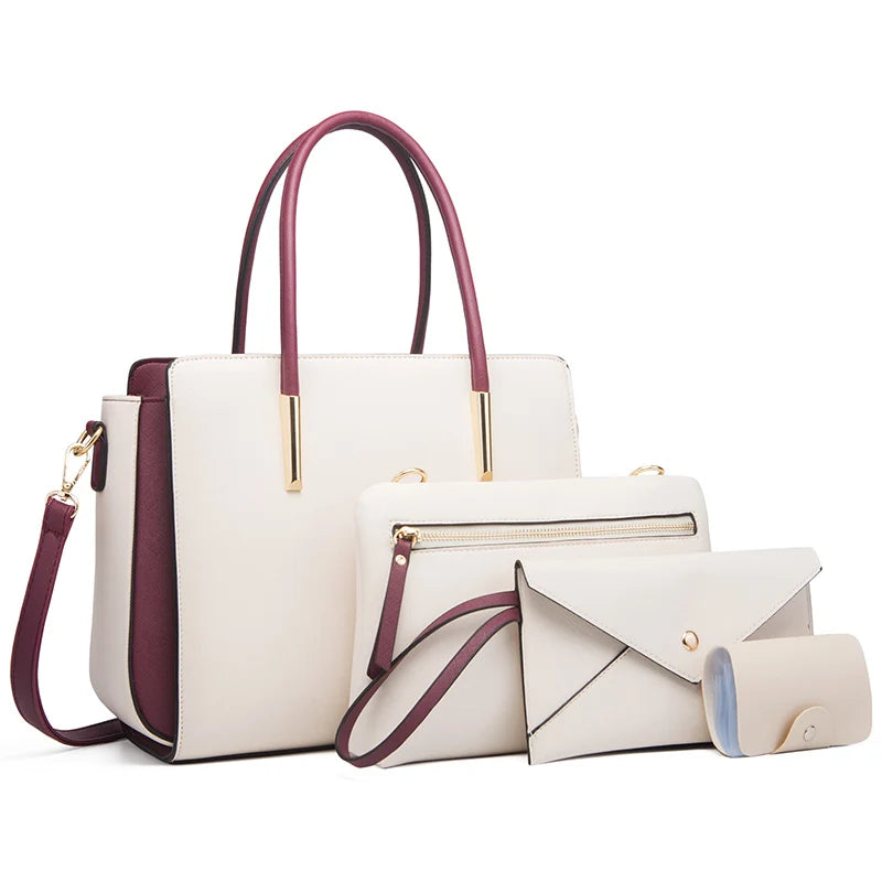 White Candy Color Leather Handbag
