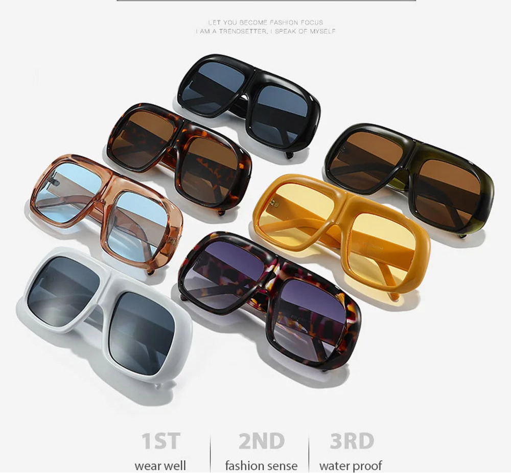 Collection of Candy Color Oversized Square UV400  Sunglasses