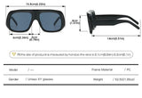 Size of Candy Color Oversized Square UV400  Sunglasses