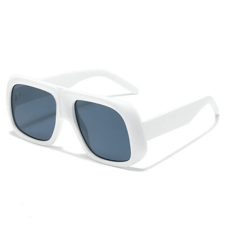 White Candy Color Oversized Square UV400  Sunglasses