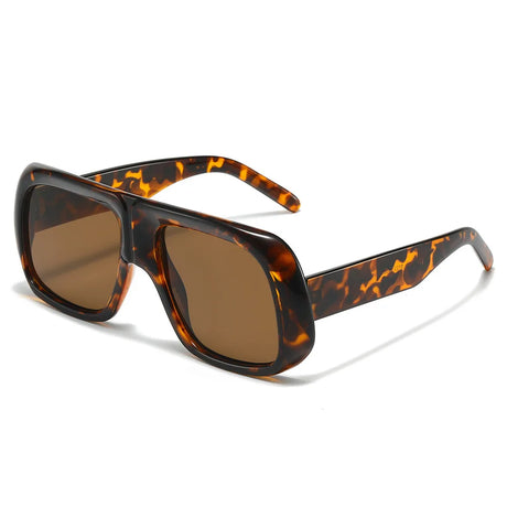 Leopard Candy Color Oversized Square UV400  Sunglasses