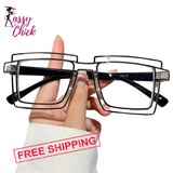 Cartoon Style Square Eyeglasses Sassy Chick Logo