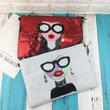 Collection of Cartoon Woman Pattern Envelope Clutch Bag