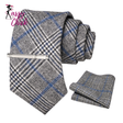 Cashmere Wool 8cm Men Striped Plaid Necktie Sassy Chick Logo