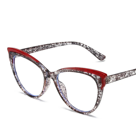 transparent red black Casual Presbyopia Eyewear