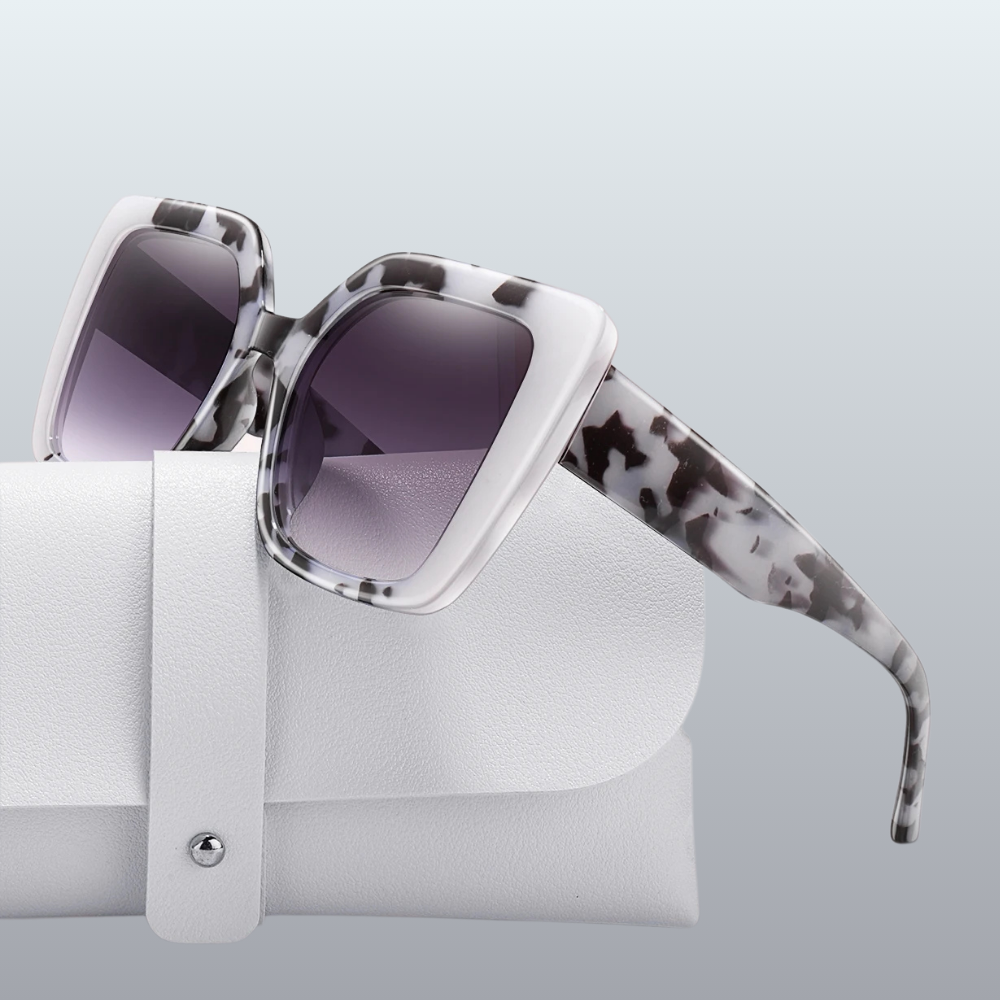White Casual UV Protection Stone Shades Color Sunglasses