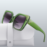Green Casual UV Protection Stone Shades Color Sunglasses