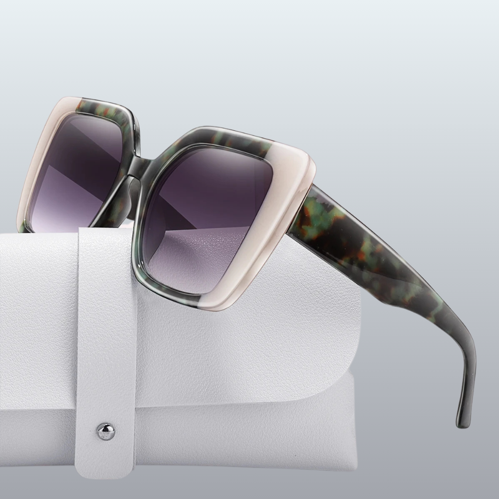 Green Casual UV Protection Stone Shades Color Sunglasses