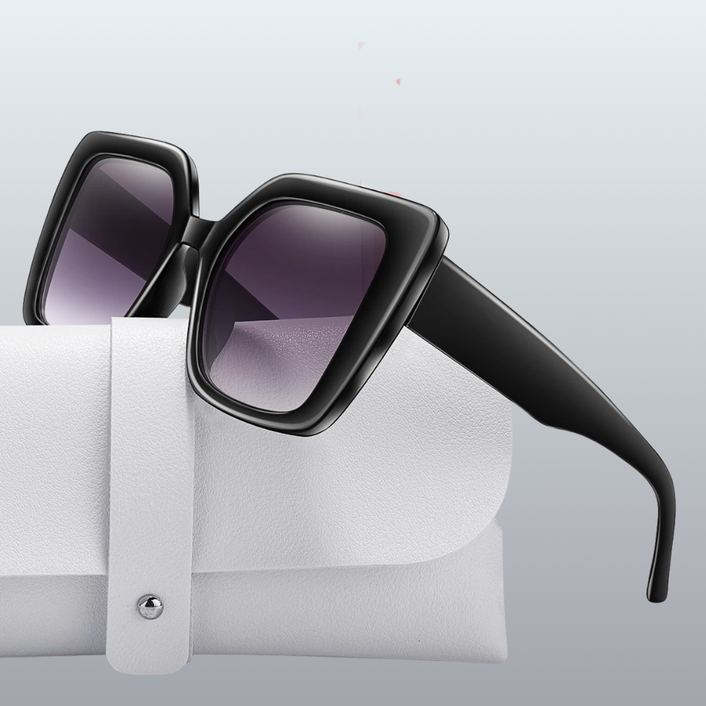 Black Casual UV Protection Stone Shades Color Sunglasses