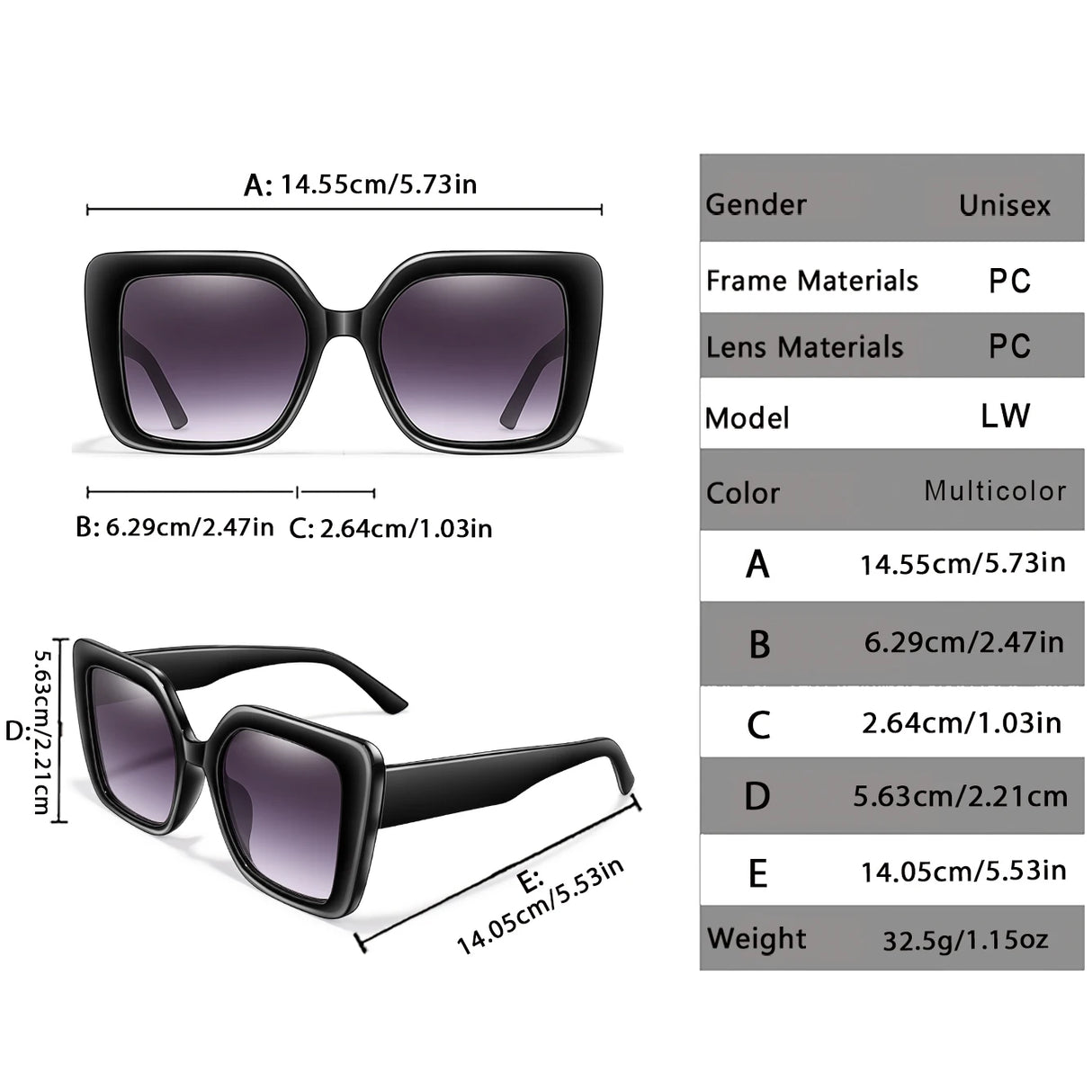 Size of Casual UV Protection Stone Shades Color Sunglasses