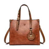 brown Casual Vintage Tote Hand Bag Leather