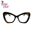 Cat-eye Patchwork Plate Eyewear Sassy Chick Logo