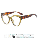 Leopard Cat Eye Anti Blue Light  Color-blocked Glasses