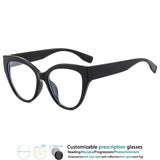 Black Cat Eye Anti Blue Light  Color-blocked Glasses