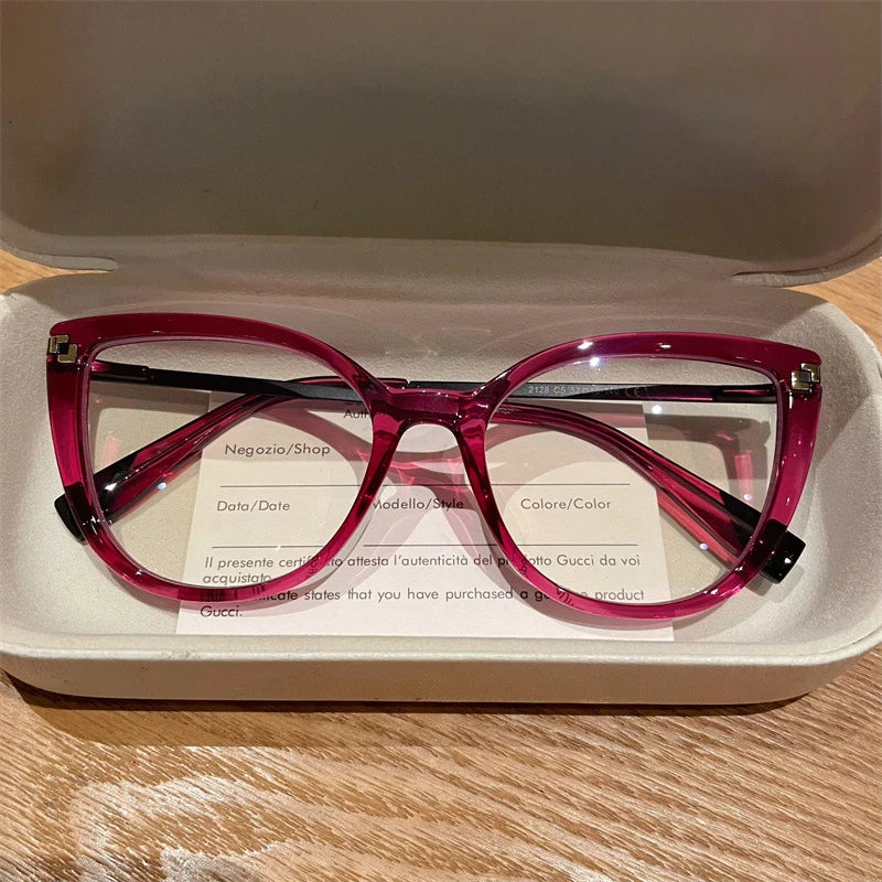 Cat Eye Anti Blue Light Customizable Prescription Eyeglasses