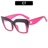 Pink Cat Eye Anti Blue Light Oversized Reading Eyeglasses