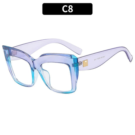 Transparent Blue Cat Eye Anti Blue Light Oversized Reading Eyeglasses