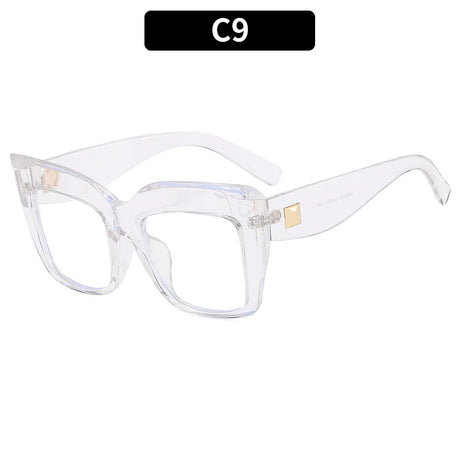 transparent white Cat Eye Anti Blue Light Oversized Reading Eyeglasses