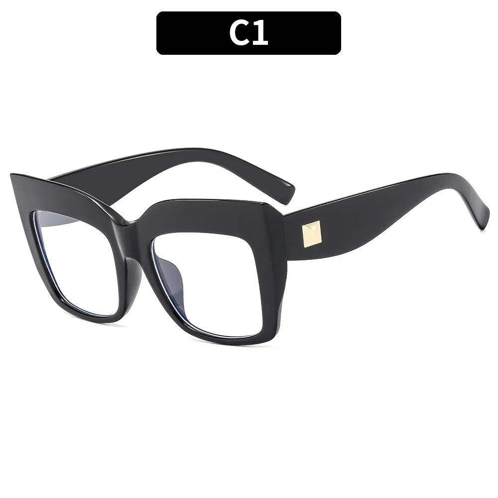 Black Cat Eye Anti Blue Light Oversized Reading Eyeglasses