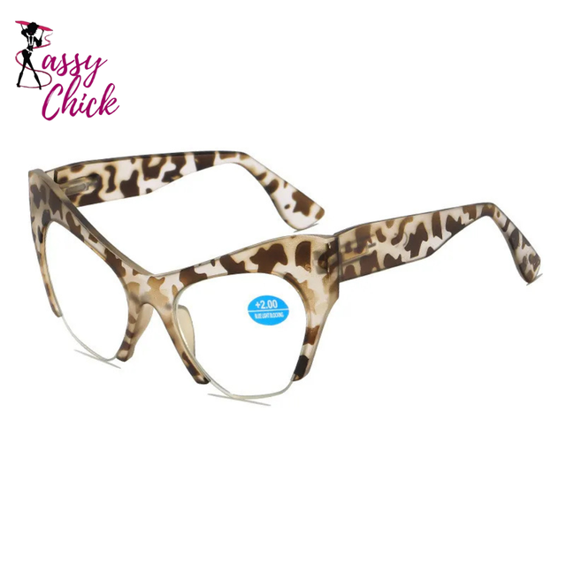 Cat Eye Anti Blue Light Reading Eyeglasses Sassy Chick Logo