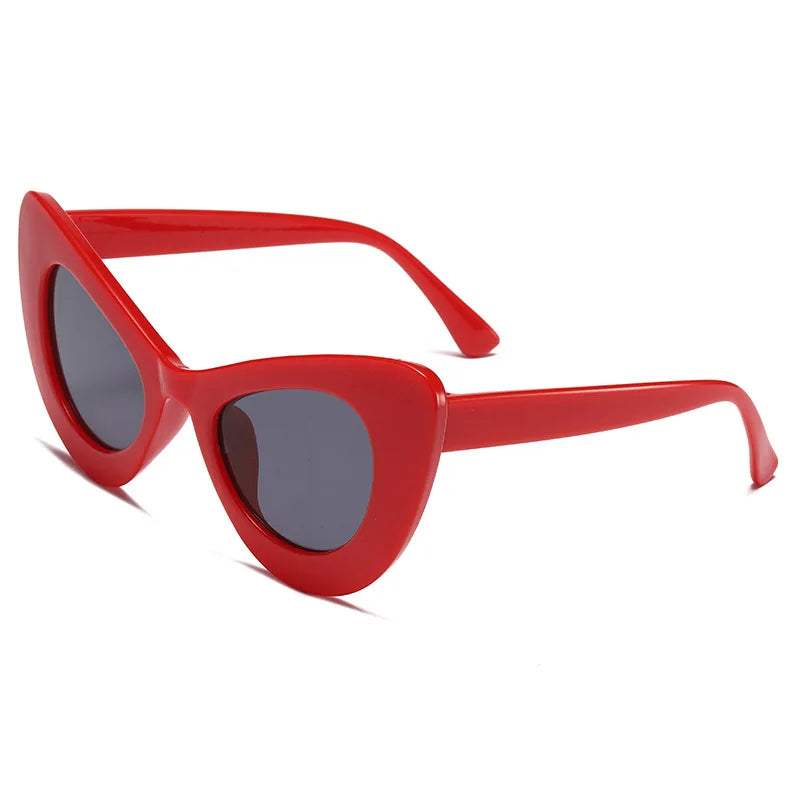 red cat-eye Barbie big frame sunglasses