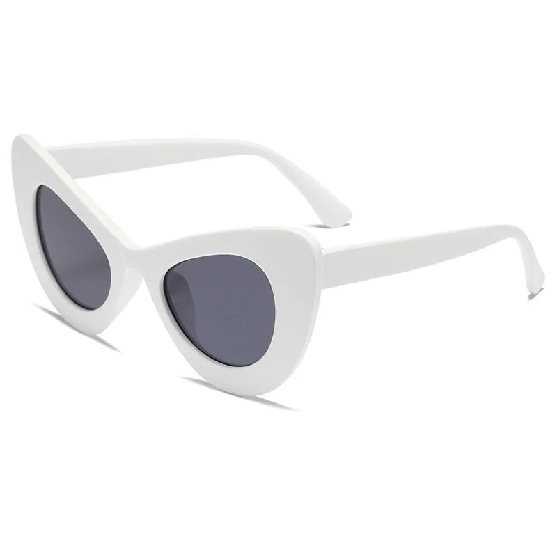 white cat-eye Barbie big frame sunglasses