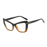 Black Leopard Cat Eye Blue Light Blocking Personality Optical Prescription Glasses