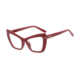 Red Cat Eye Blue Light Blocking Personality Optical Prescription Glasses