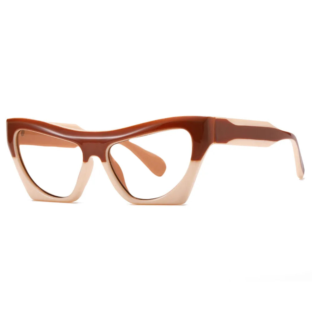 beige reading glasses