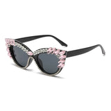 cat-eye colorful big diamond sunglasses pink