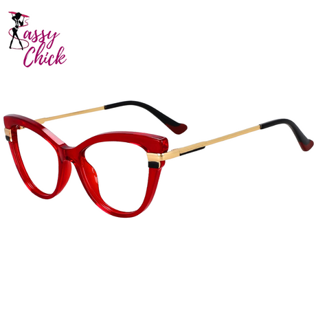 Cat Eye Frames Anti Blue Optical Glasses Sassy Chick Logo