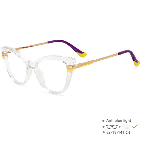 transparent rims Cat Eye Frames Anti Blue Optical Glasses