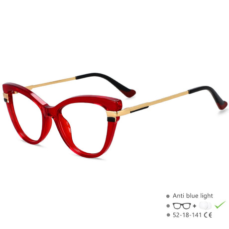 red frame Cat Eye Frames Anti Blue Optical Glasses