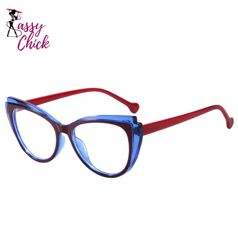 Cat Eye High End Prescription Reading Glasses Sassy Chick Logo