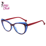 Cat Eye High End Prescription Reading Glasses Sassy Chick Logo