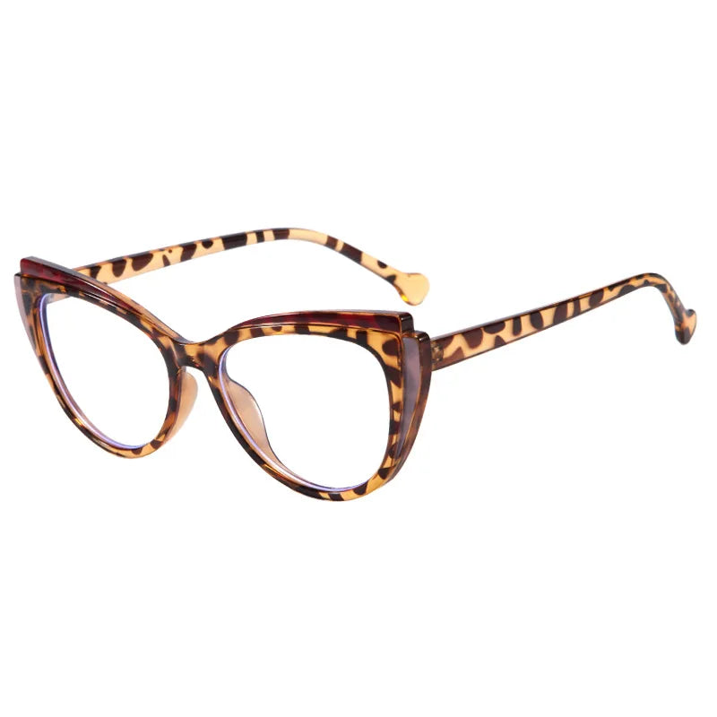 Leopard Cat Eye High End Prescription Reading Glasses