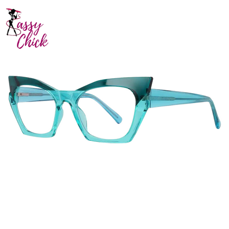 Cat Eye Hinge Anti Blue Computer Glasses Sassy Chick Logo